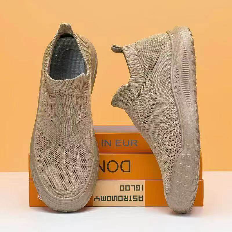 劳保鞋男款夏透气鞋子一脚蹬工地干活耐磨男士防滑防水工作运动鞋