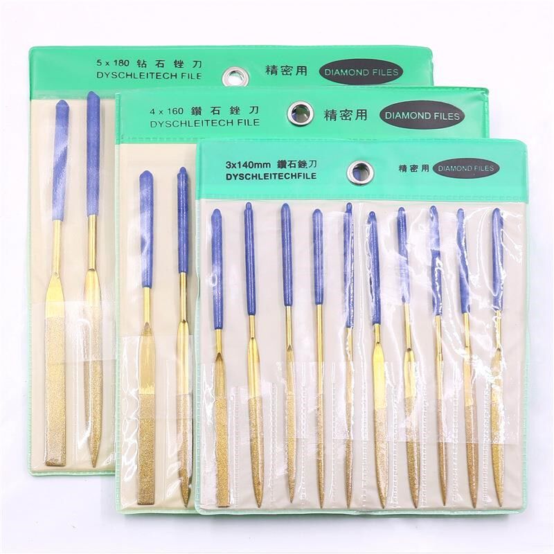 优质镀钛合金刚石锉刀3/4/5mm套E装什锦锉耐磨打磨抛光合金整型工