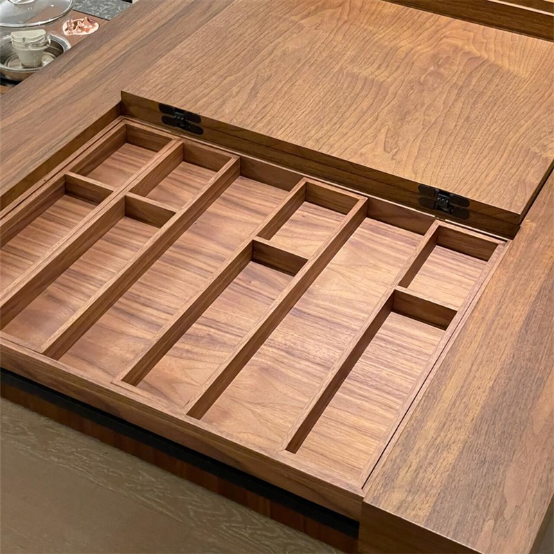 新中式实木茶桌轻奢现代高级感办公室胡桃木大板茶台高.端会所茶