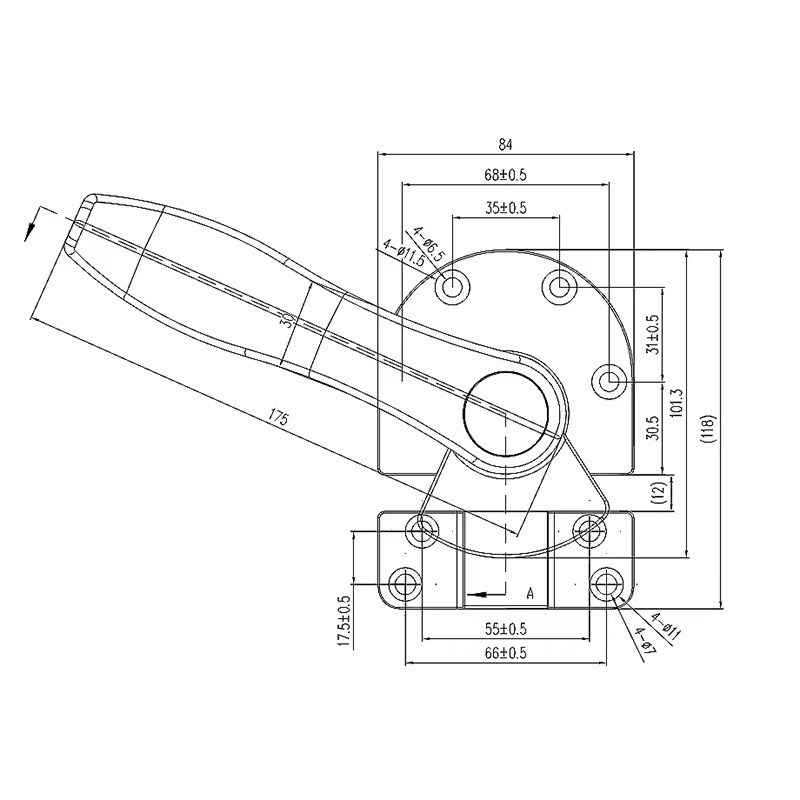 供应304不锈钢智能机器涂装机械厨房设备工业烘烤箱门锁紧把手拉