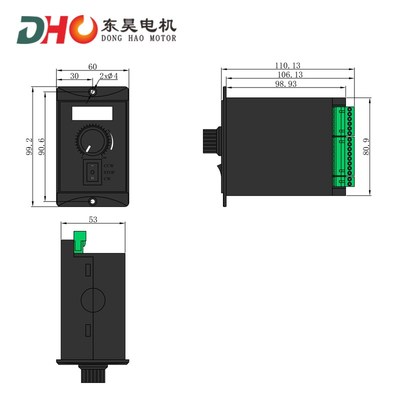 直流无刷电机调速器220VAC200W霍尔有感带数显BLDC马达驱动控制器