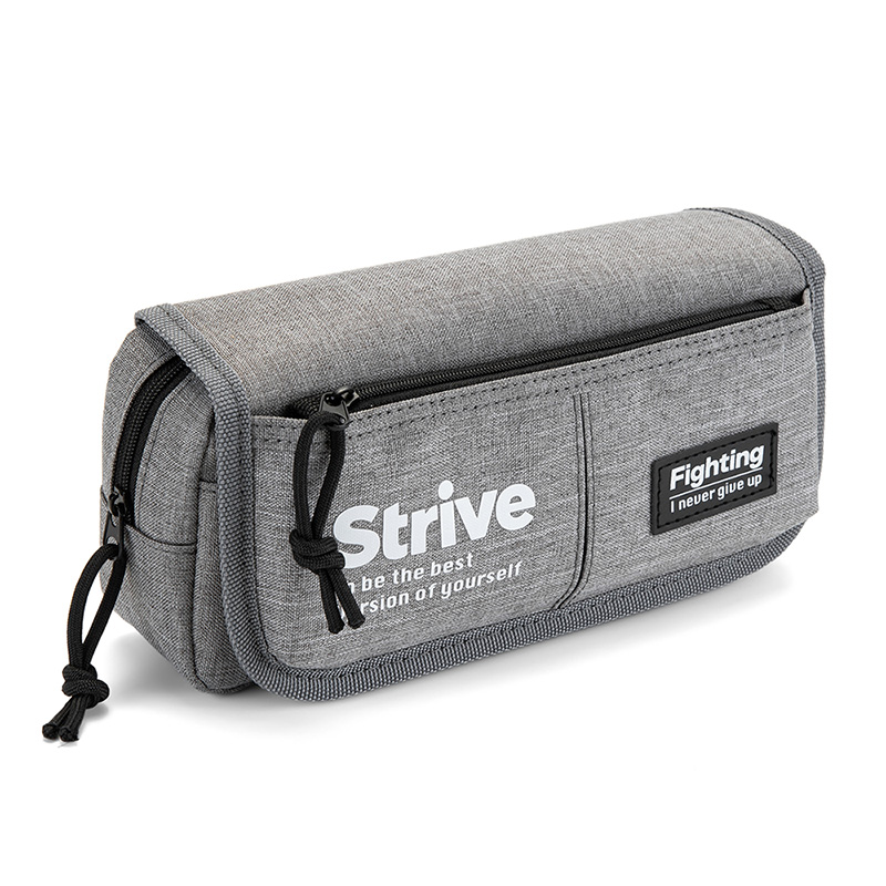 大容量日式韩系多隔层铅笔袋简约儿童初高中小学生专用帆布高颜值ins风男孩子2025新款版实用型文具带铅笔盒