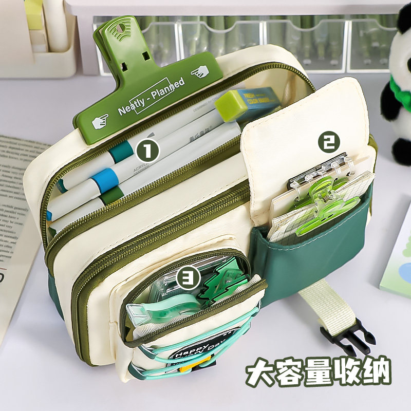 男孩款多功能笔袋2026新款文具盒男生初中高中黑色耐脏文具袋小学生简约大容量2026工装风格小众高颜值铅笔盒图片