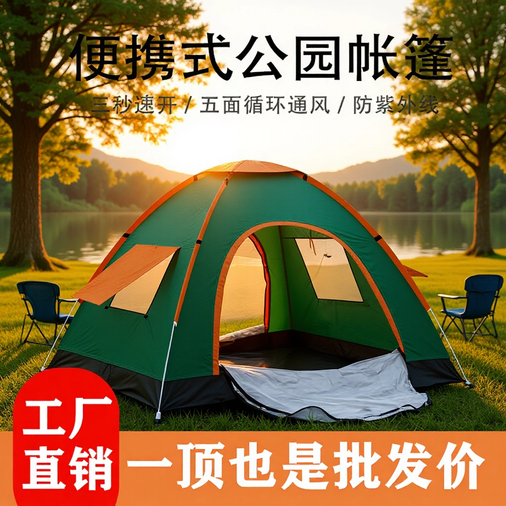 户外便携免搭全自动速开露营帐篷