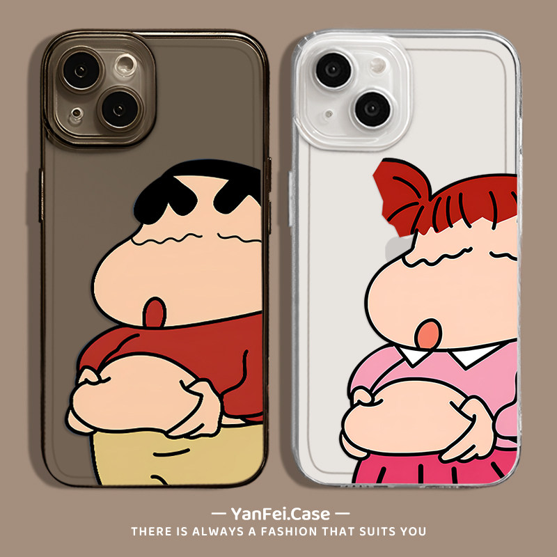 适用苹果15手机壳11小新12promax情侣13减肥iPhone14个性mini新款plus有趣ip搞怪por小众xs透明14pro任意机型