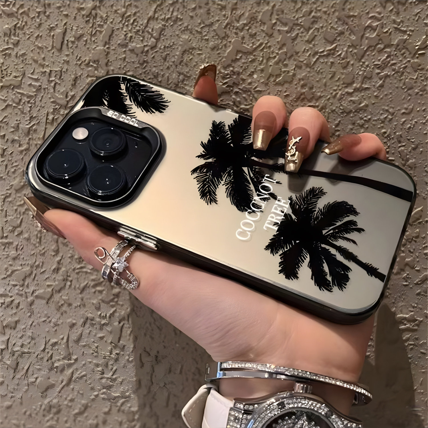 简约个性小众椰树适用苹