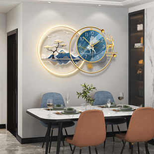 饰无框画挂钟现代简约壁画家用时尚 餐厅墙面装 客厅沙发背景墙挂画