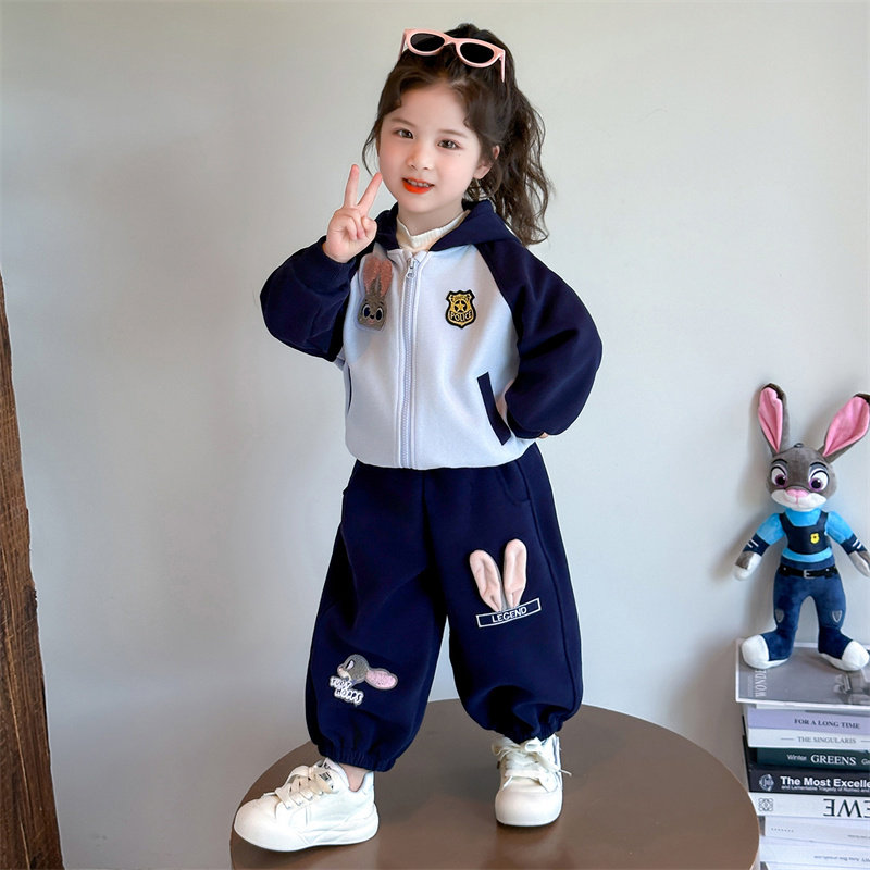 女童套装春秋朱迪兔子警官外套2026新款春季棒球服女孩儿童衣服