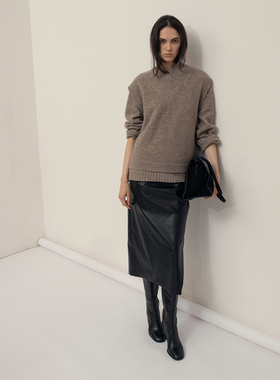 322WORKHOUSE厚款长袖针织衫+v领背心马甲女2025秋冬新款B874+875