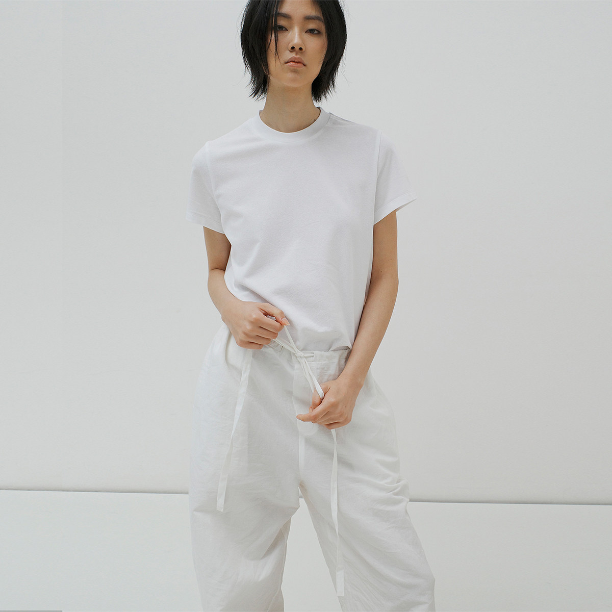 322WORKHOUSE白色圆领短袖T恤女士2025新款春夏时尚棉麻上衣R634,女装/女士精品,T恤,淘宝优惠券,粉丝福利购,淘宝优惠卷