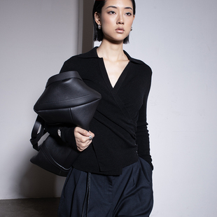 上衣B404 早秋修身 322WORKHOUSE羊毛羊绒针织V领套头衫 女2024新款