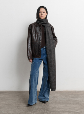 322WORKHOUSE直筒高腰牛仔裤女2025新款秋季宽松灯芯绒休闲裤B545