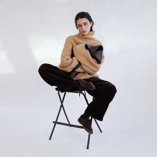 毛衣B856 秋冬慵懒长袖 322WORKHOUSE羊毛高领针织衫 上衣女2025新款