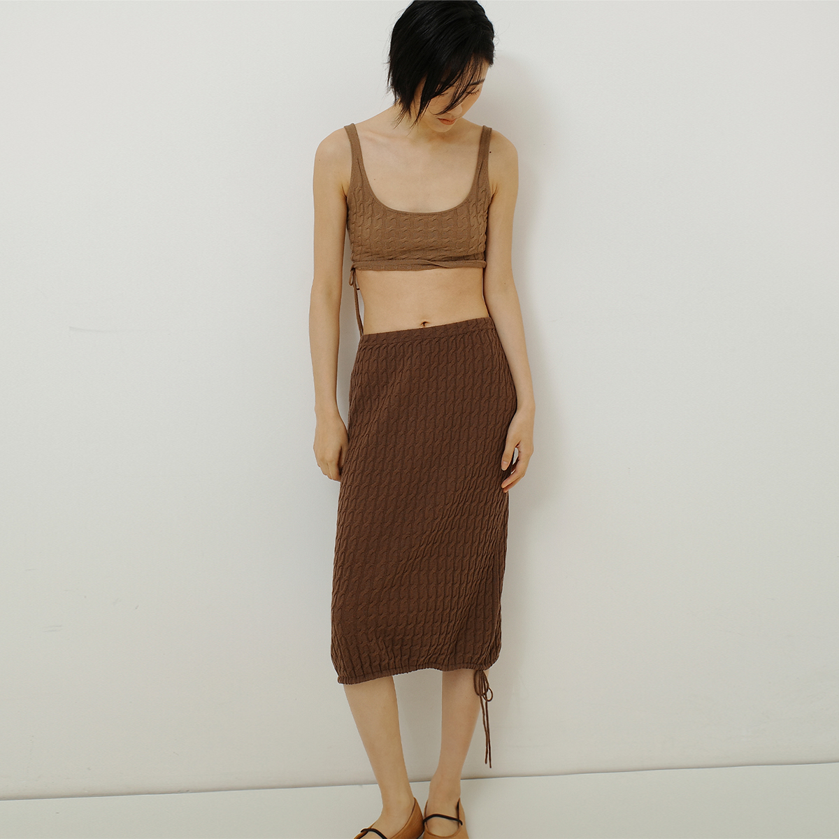 322WORKHOUSE羊毛低领文胸式背心