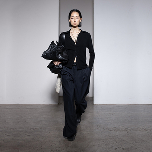 上衣B419 早秋修身 322WORKHOUSE羊毛羊绒针织Polo领开衫 女2024新款