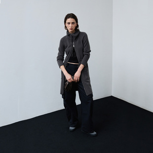 开衫 322WORKHOUSE全羊毛高领长款 秋季 针织外套女2025新款 R820 修身