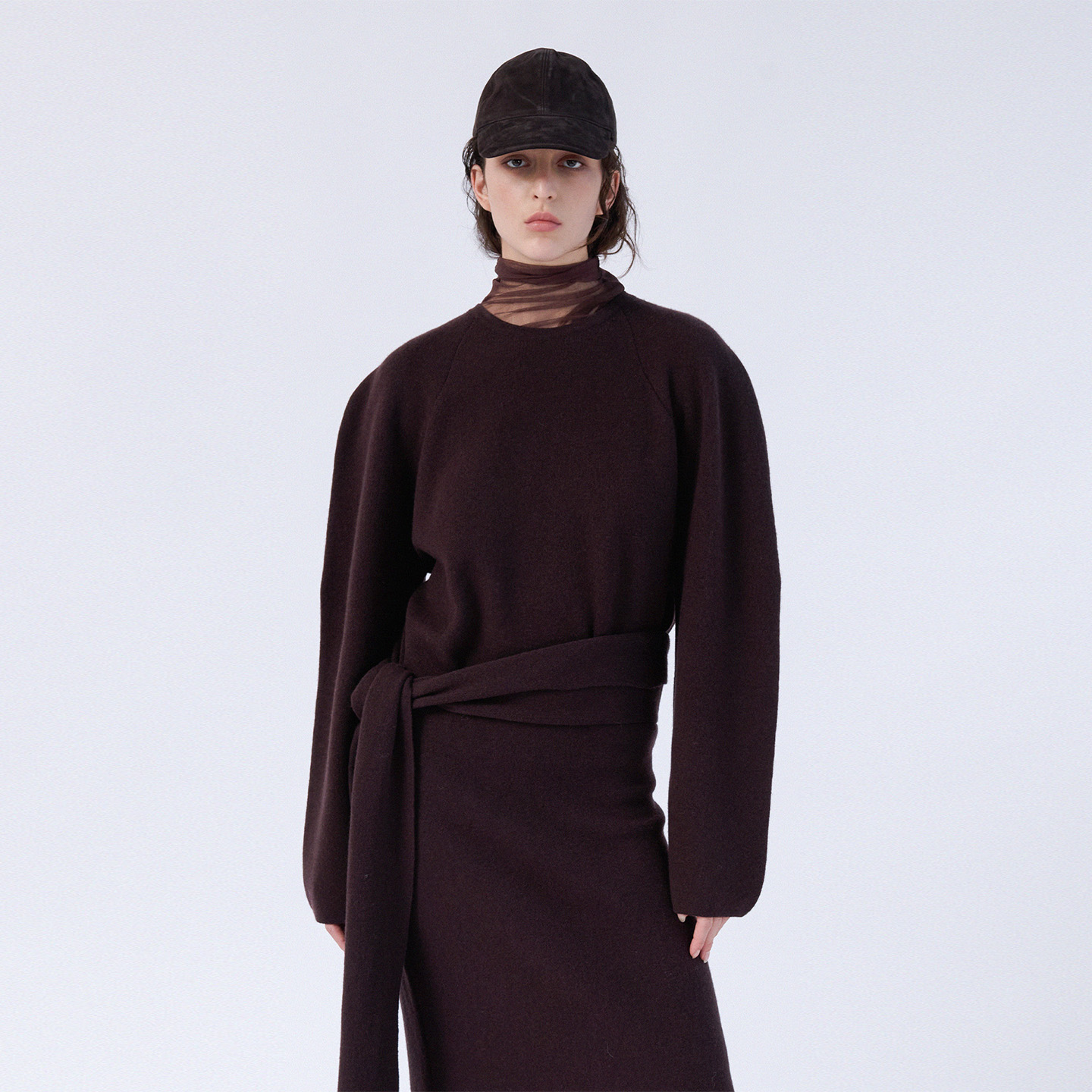 全羊毛针织圆领套头衫