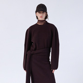 322WORKHOUSE灰色羊毛慵懒长袖 B445 叠穿针织衫 毛衣女2025新款 冬季