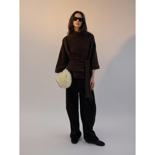 B876 宽松针织衫 322WORKHOUSE半高领慵懒毛衣女士2025新款 秋冬长袖