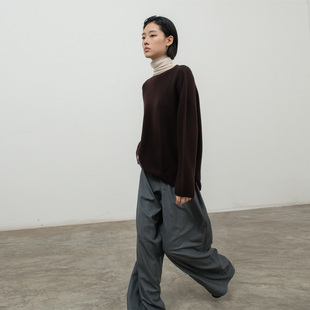 322WORKHOUSE一体成型羊毛内搭打底针织衫 冬宽松上衣Q802 2025新款