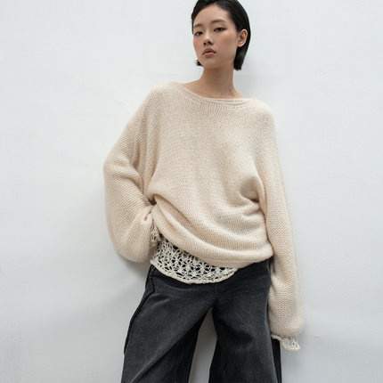 322WORKHOUSE羊毛慵懒高级感毛衣女2025新款早秋叠穿长袖上衣B797