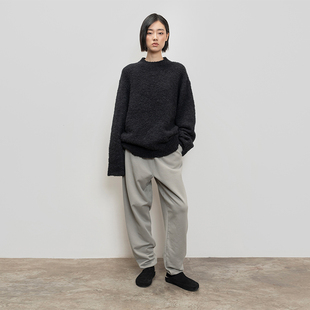 休闲裤 322WORKHOUSE灰色厚款 抽绳宽松长裤 女2025秋季 B497 束脚卫裤