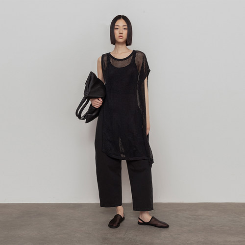 和纸纱套头镂空套头衫女