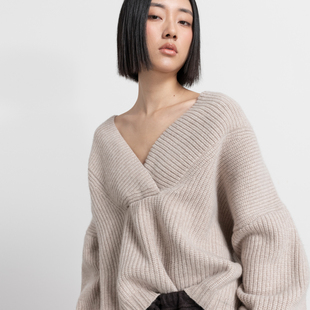 羊毛衫 322WORKHOUSE羊毛v领针织衫 长袖 秋季 B555 毛衣女士2025新款