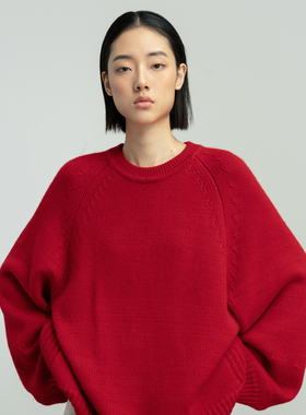 322WORKHOUSE羊毛长袖针织衫女士2025秋季厚款慵懒高级感毛衣B239