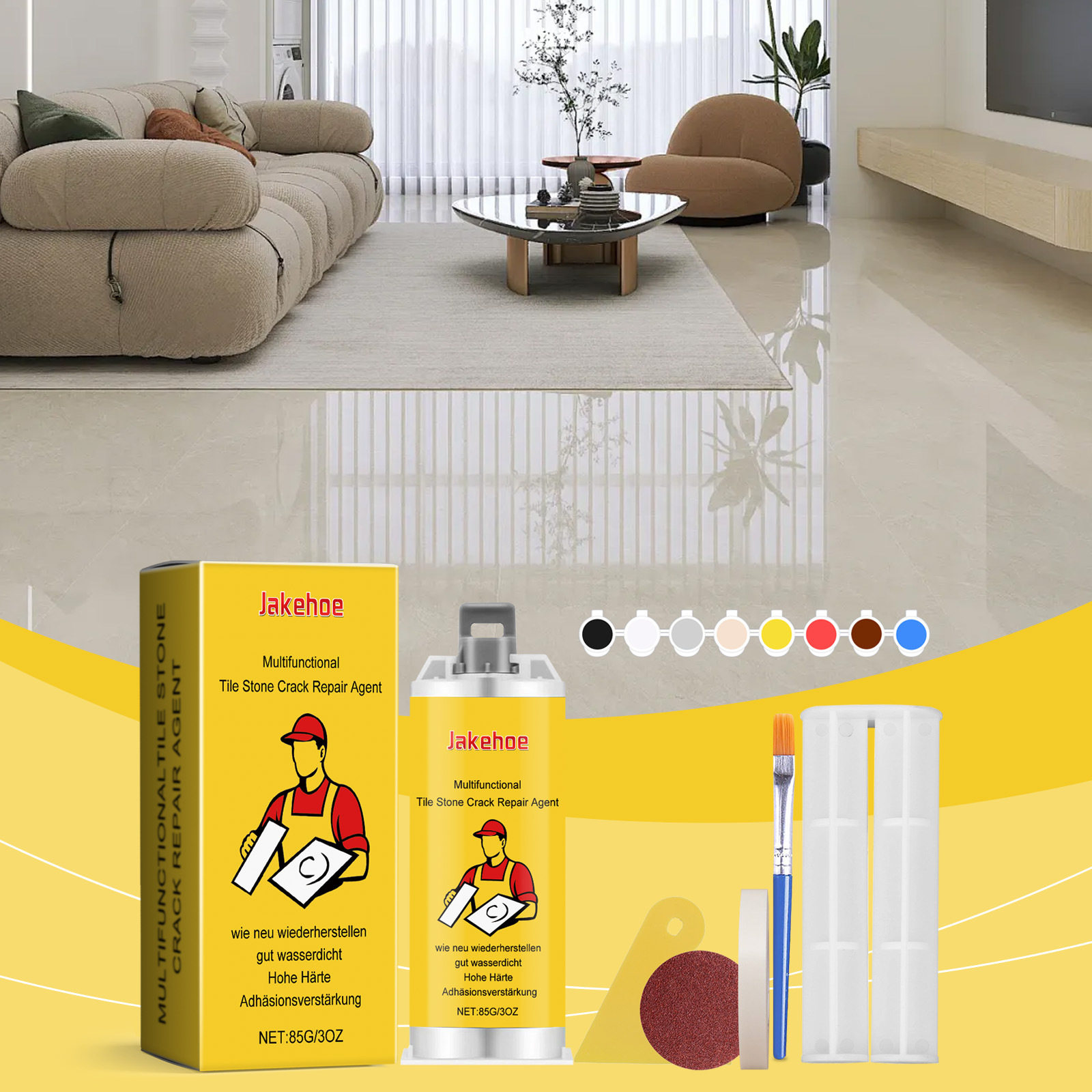 JAKEHOE瓷砖裂缝修补胶修补釉面
