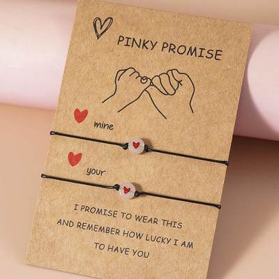 2Pcs/Set Pinky Promise Bracelets Friendship Couple Matching
