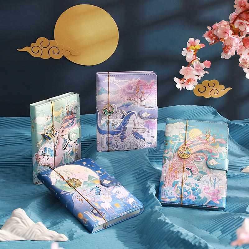 创意记事本学生日记本古风手帐本学习文具毕业用品复古手账本立体