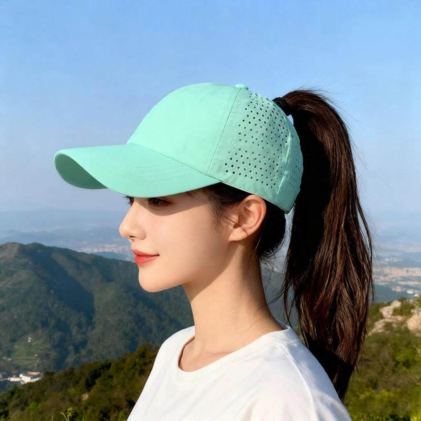 可以扎马尾的防晒帽大檐防晒渔夫图片