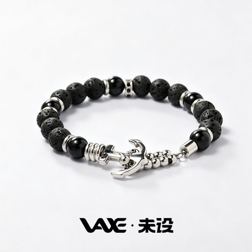 未设VAXE户外防水黑曜石手链