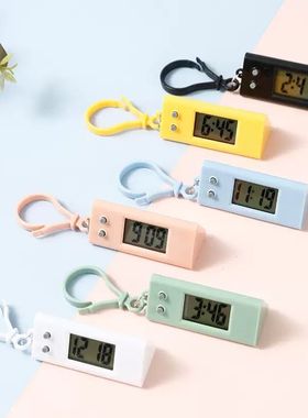 迷你电子表三角形随身便携钥匙扣时钟简约立式台表学习考试专用