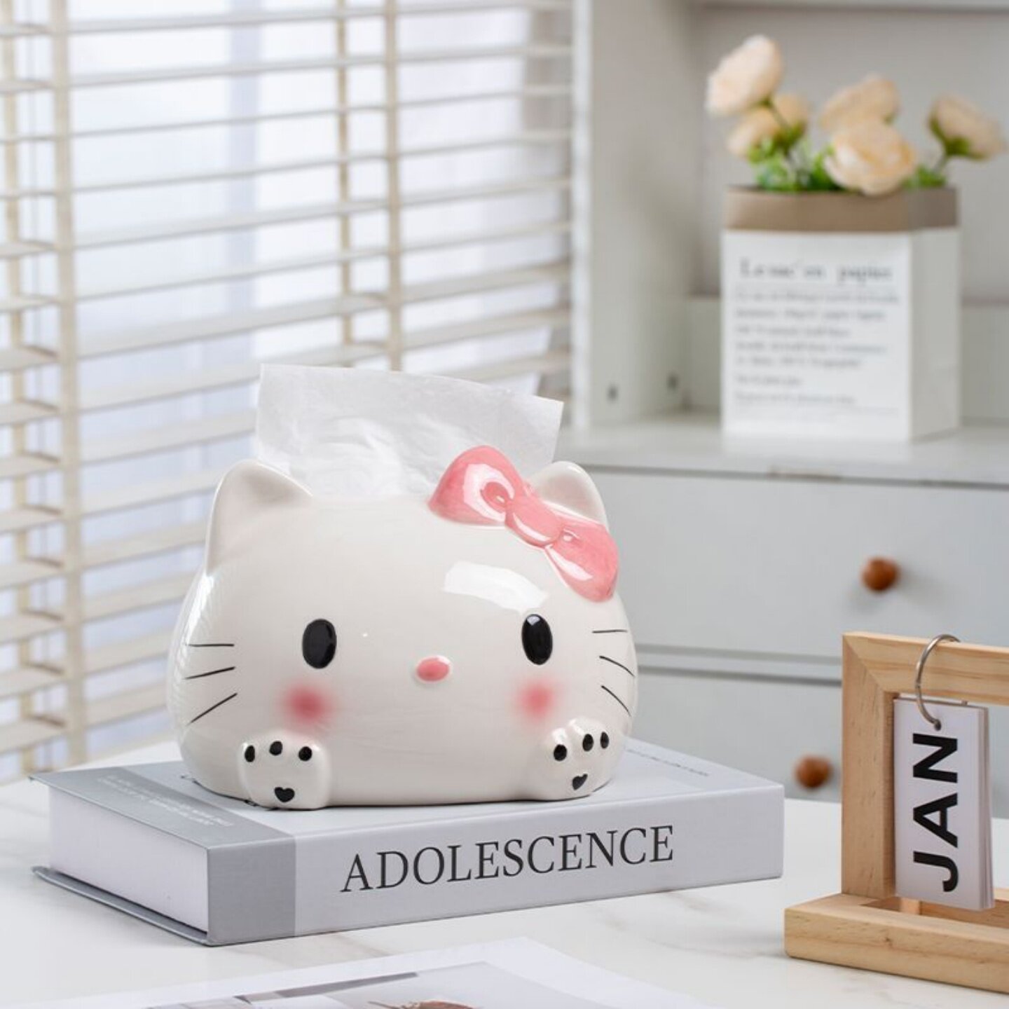 收纳盒家用装饰品摆件可爱Hellokitty纸巾盒客厅桌面抽纸盒卷纸