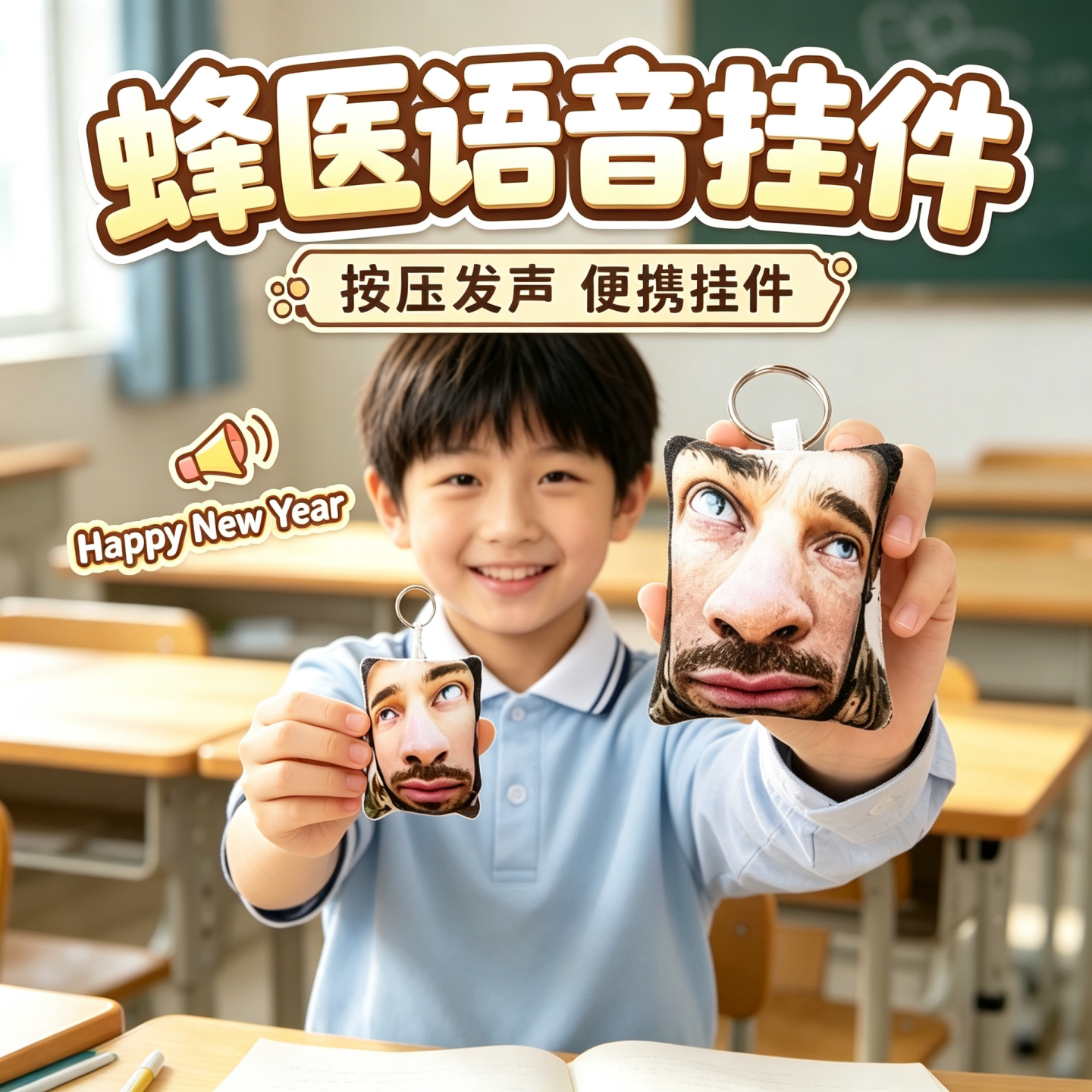 三角洲蜂医按压发声毛绒钥匙扣图片