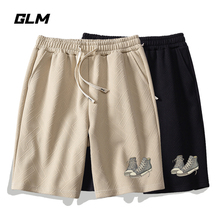 男休闲裤 GLM夏季 新款 青少年沙滩弹力宽松短裤 松紧带五分裤 潮 美式