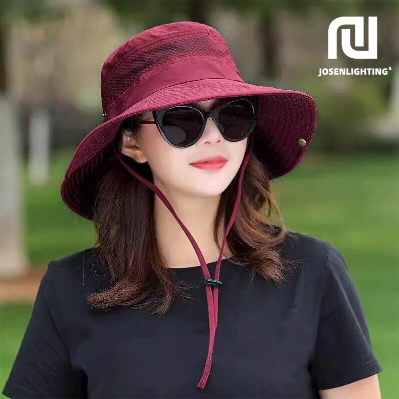 帽子女夏天户外防晒帽防紫外线可折叠女士骑车防吹翻海边度假凉帽
