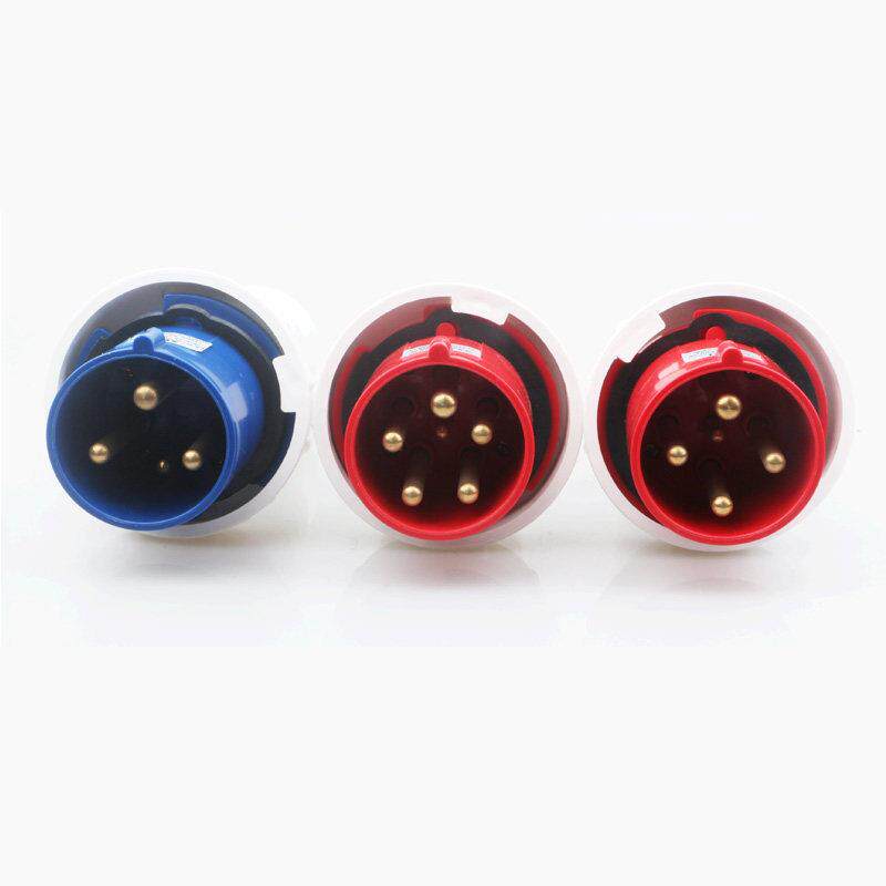 3芯4心5孔航空插座公母对接IP67三相防水工业插头连接器63A/125A