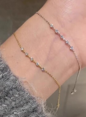 爆闪极细锆石手链女轻奢小众精致