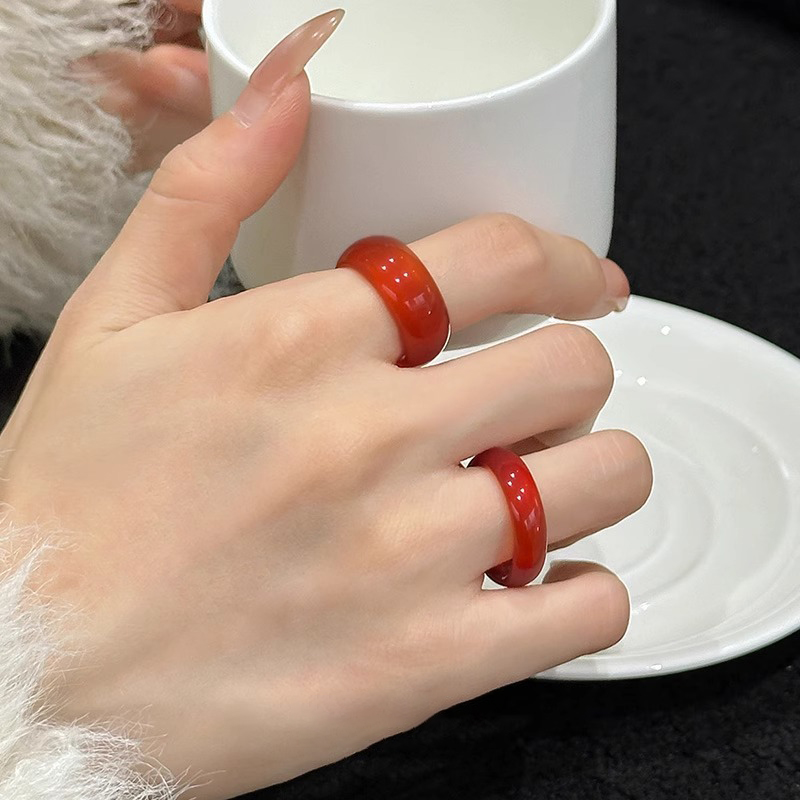 新中式国风红玛瑙戒指女2025新款