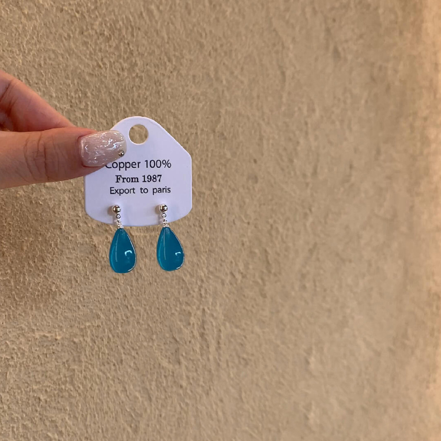 清冷感蓝色透明水滴耳环2025新款爆款高级感度假风夏日百搭耳饰女,饰品/流行首饰/时尚饰品新,耳钉,淘宝优惠券,粉丝福利购,淘宝优惠卷