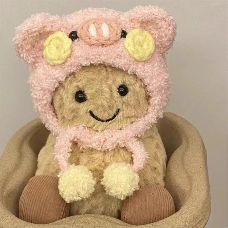 手工娃衣适用jellycat玩偶花生企鹅衣服头套配饰公仔玩偶帽子15cm