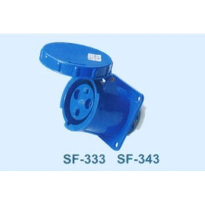 。SFE上丰工业插座SF-333 63A 三极暗装直座 IP67 三芯工业插座