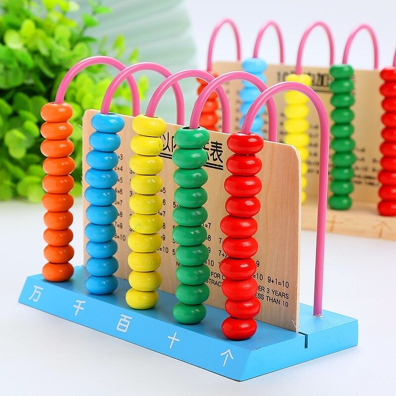 小学生五行计数器儿童木质五档计算架早教计算器数学教具幼儿园5