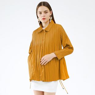 风衣女2025大衣新款小个子韩版宽松学生短土黄色纯色褶皱外套女