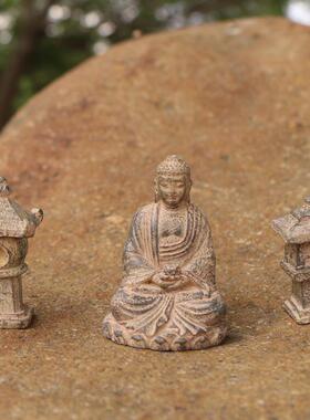 跨境东南亚迷你禅意佛像装饰造景假山微景观摆件户外树脂工艺品
