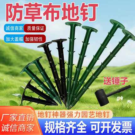 塑料地钉加粗加长园艺地布钉拉枝固定大棚除草布钉防草布地钉