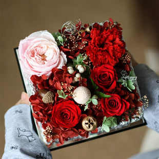 永生花玫瑰高级感真花束实用型伴手礼摆件送女生生日母亲节礼物